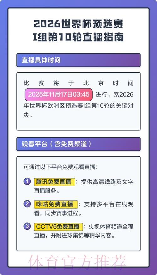 2026年世界杯直播指南：官方平台实时推送